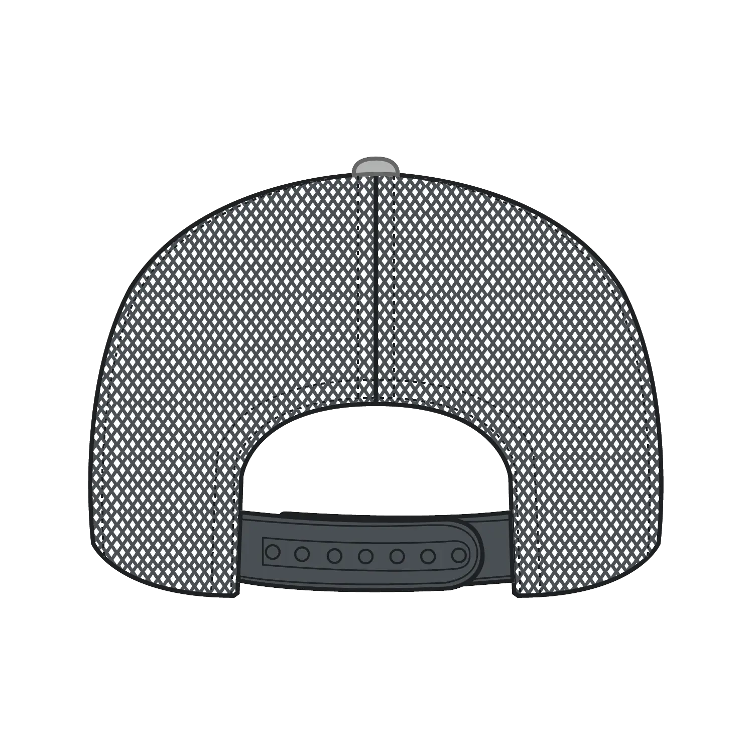 OTTO 112-1 6 Panel Mid Profile Mesh Back Trucker Cap - Blk/Gry/Ch.Gry - Blk/Gry/Ch.Gry / 7 3/8’’ - 7 5/8’’