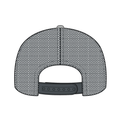 OTTO 112-1 6 Panel Mid Profile Mesh Back Trucker Cap - Blk/Gry/Ch.Gry - Blk/Gry/Ch.Gry / 7 3/8’’ - 7 5/8’’