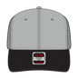 OTTO 112-1 6 Panel Mid Profile Mesh Back Trucker Cap - Blk/Gry/Ch.Gry - Blk/Gry/Ch.Gry / 7 3/8’’ - 7 5/8’’