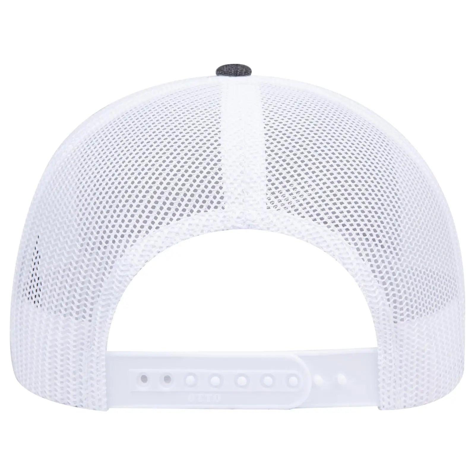 OTTO 112-1 6 Panel Mid Profile Mesh Back Trucker Cap - Blk/Wht - Blk/Wht / 7 3/8’’ - 7 5/8’’