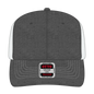 OTTO 112-1 6 Panel Mid Profile Mesh Back Trucker Cap - Blk/Wht - Blk/Wht / 7 3/8’’ - 7 5/8’’