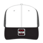 OTTO 112-1 6 Panel Mid Profile Mesh Back Trucker Cap - Blk/Wht/Blk - Blk/Wht/Blk / 7 3/8’’ - 7 5/8’’