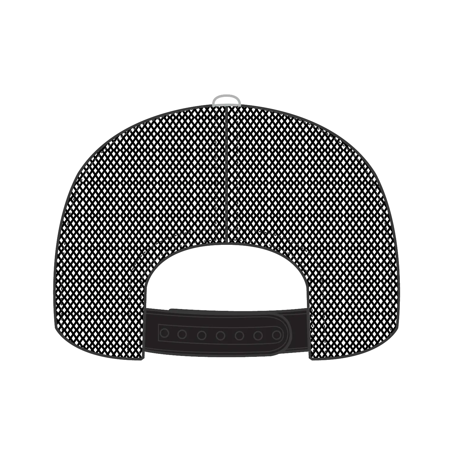 OTTO 112-1 6 Panel Mid Profile Mesh Back Trucker Cap - Blk/Wht/Blk - Blk/Wht/Blk / 7 3/8’’ - 7 5/8’’