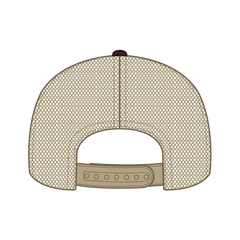 OTTO 112-1 6 Panel Mid Profile Mesh Back Trucker Cap - Brn/Brn/Kha - Brn/Brn/Kha / 7 3/8’’ - 7 5/8’’