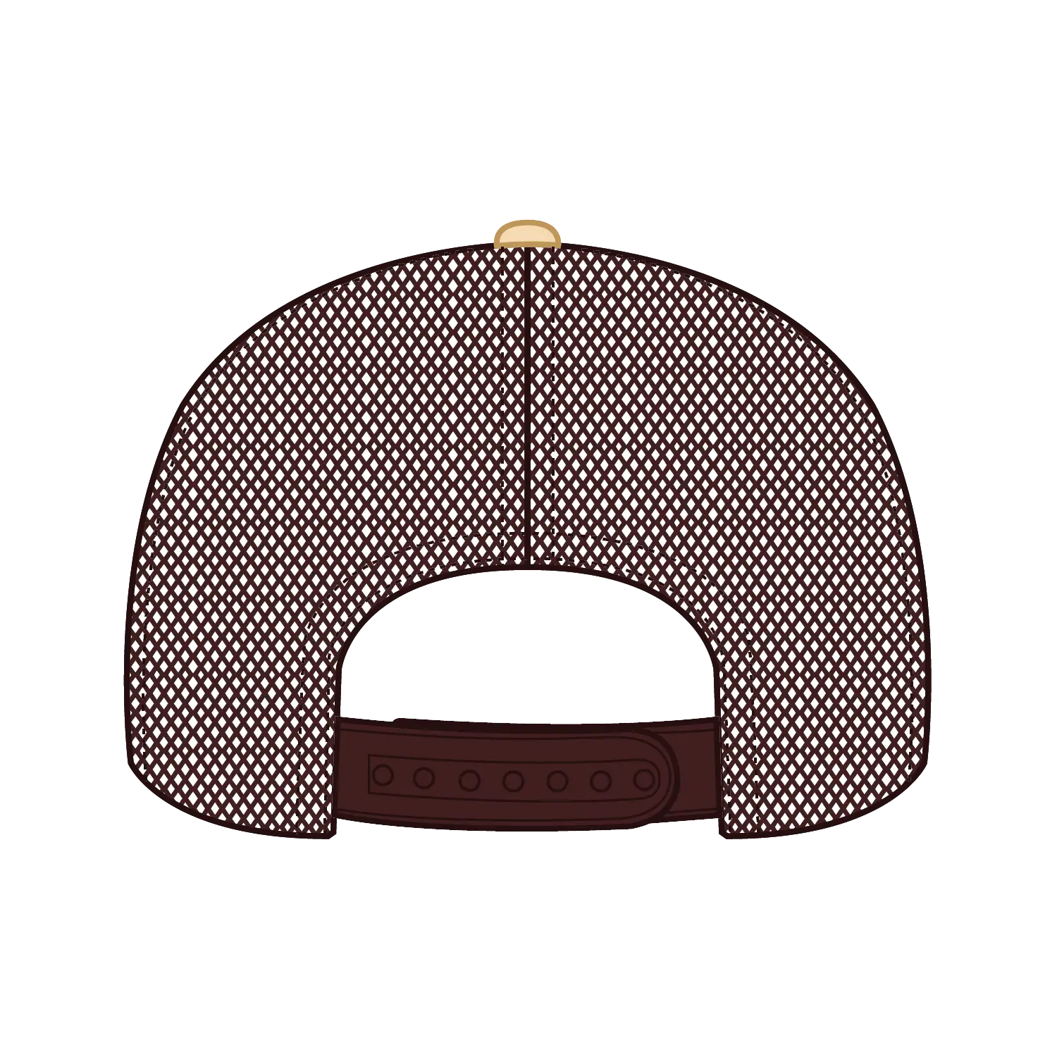 OTTO 112-1 6 Panel Mid Profile Mesh Back Trucker Cap - Brn/Natrl/Brn - Brn/Natrl/Brn / 7 3/8’’ - 7 5/8’’