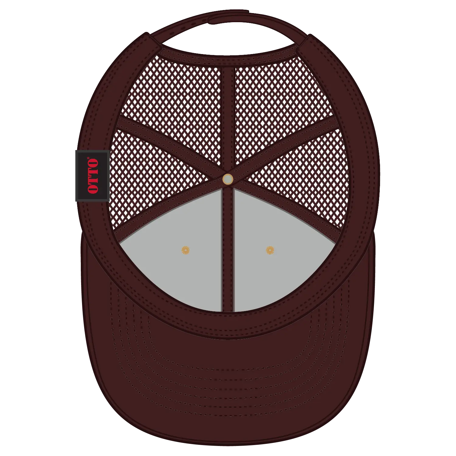 OTTO 112-1 6 Panel Mid Profile Mesh Back Trucker Cap - Brn/Natrl/Brn - Brn/Natrl/Brn / 7 3/8’’ - 7 5/8’’