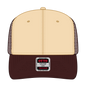 OTTO 112-1 6 Panel Mid Profile Mesh Back Trucker Cap - Brn/Natrl/Brn - Brn/Natrl/Brn / 7 3/8’’ - 7 5/8’’
