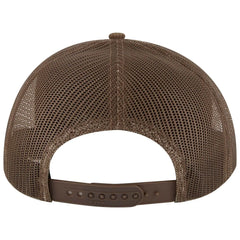 OTTO 112-1 6 Panel Mid Profile Mesh Back Trucker Cap - Brown - Brown / 7 3/8’’ - 7 5/8’’