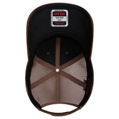 OTTO 112-1 6 Panel Mid Profile Mesh Back Trucker Cap - Brown - Brown / 7 3/8’’ - 7 5/8’’