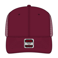 OTTO 112-1 6 Panel Mid Profile Mesh Back Trucker Cap - Burg. Marn - Burg. Marn / 7 3/8’’ - 7 5/8’’