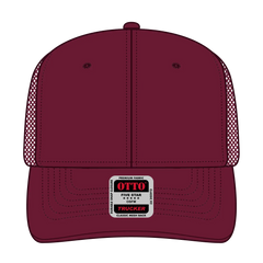 OTTO 112-1 6 Panel Mid Profile Mesh Back Trucker Cap - Burg. Marn - Burg. Marn / 7 3/8’’ - 7 5/8’’