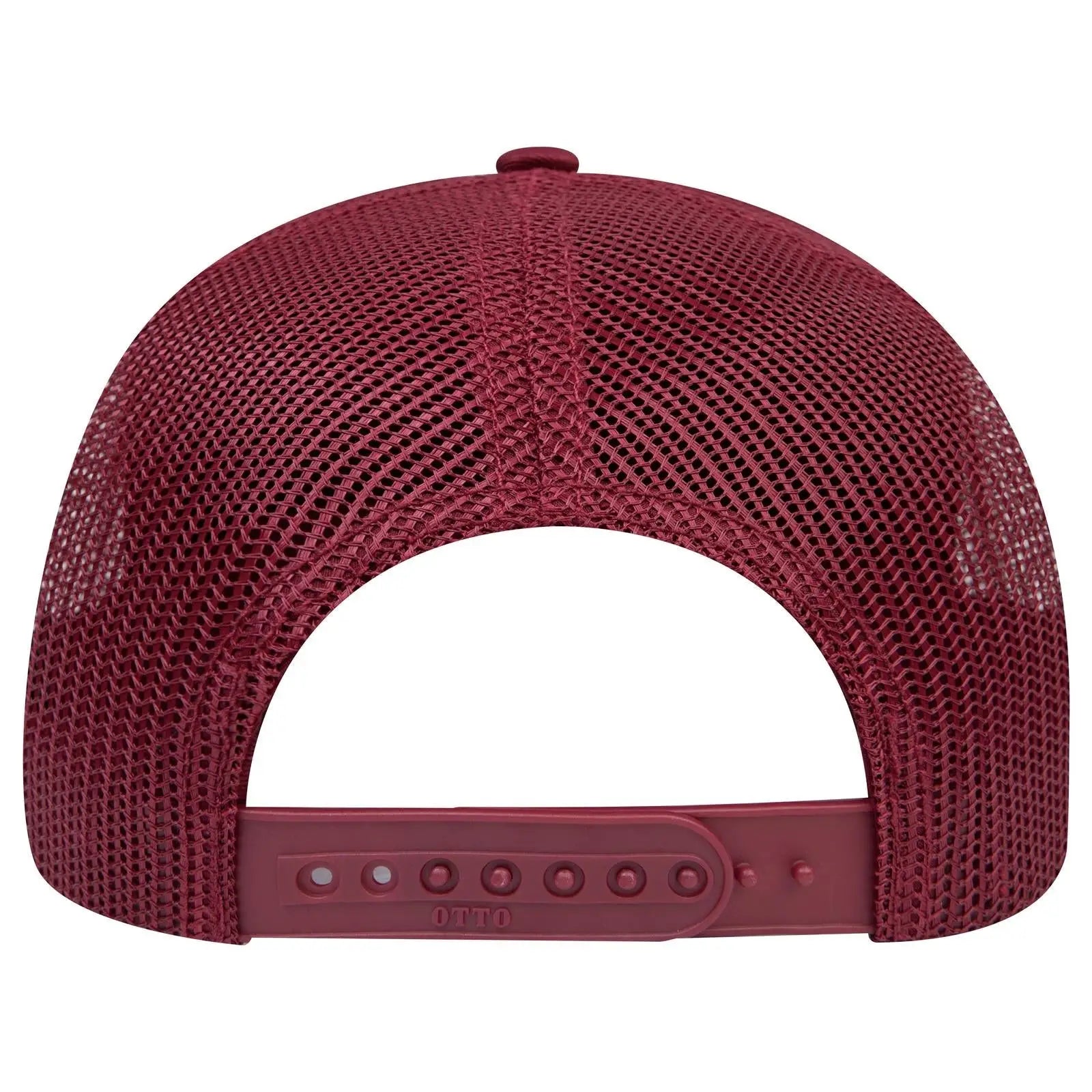 OTTO 112-1 6 Panel Mid Profile Mesh Back Trucker Cap - Burg. Marn - Burg. Marn / 7 3/8’’ - 7 5/8’’
