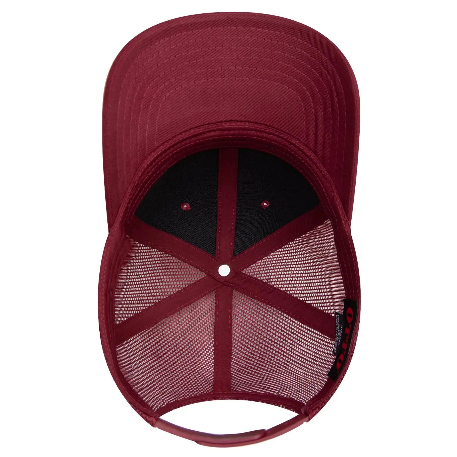 OTTO 112-1 6 Panel Mid Profile Mesh Back Trucker Cap - Burg. Marn - Burg. Marn / 7 3/8’’ - 7 5/8’’