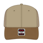 OTTO 112-1 6 Panel Mid Profile Mesh Back Trucker Cap - C.Brn/Kha/C.Brn - C.Brn/Kha/C.Brn / 7 3/8’’ - 7 5/8’’