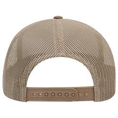 OTTO 112-1 6 Panel Mid Profile Mesh Back Trucker Cap - C.Brn/Kha/C.Brn - C.Brn/Kha/C.Brn / 7 3/8’’ - 7 5/8’’