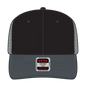 OTTO 112-1 6 Panel Mid Profile Mesh Back Trucker Cap - Ch.Gry/Blk/Ch.Gry - Ch.Gry/Blk/Ch.Gry / 7 3/8’’ - 7 5/8’’