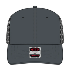 OTTO 112-1 6 Panel Mid Profile Mesh Back Trucker Cap - Ch.Gry/Ch.Gry/Blk - Ch.Gry/Ch.Gry/Blk / 7 3/8’’ - 7 5/8’’