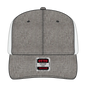 OTTO 112-1 6 Panel Mid Profile Mesh Back Trucker Cap - Ch.Gry/Wht - Ch.Gry/Wht / 7 3/8’’ - 7 5/8’’