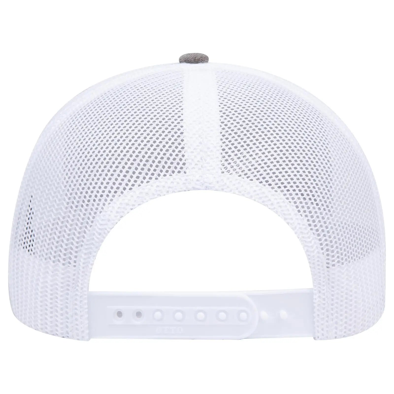 OTTO 112-1 6 Panel Mid Profile Mesh Back Trucker Cap - Ch.Gry/Wht - Ch.Gry/Wht / 7 3/8’’ - 7 5/8’’