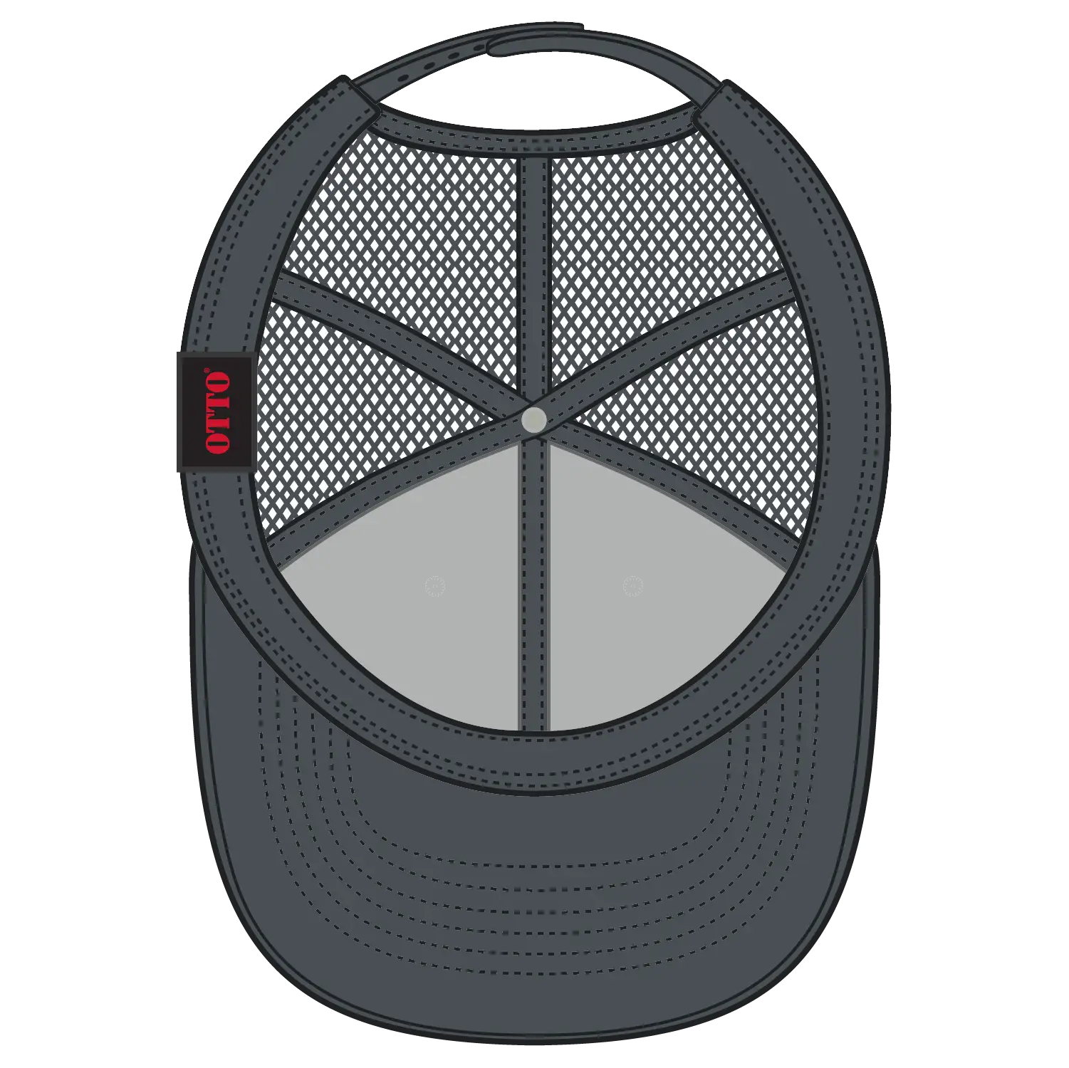 OTTO 112-1 6 Panel Mid Profile Mesh Back Trucker Cap - Ch.Gry/Wht/Ch.Gry - Ch.Gry/Wht/Ch.Gry / 7 3/8’’ - 7 5/8’’
