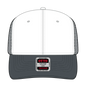 OTTO 112-1 6 Panel Mid Profile Mesh Back Trucker Cap - Ch.Gry/Wht/Ch.Gry - Ch.Gry/Wht/Ch.Gry / 7 3/8’’ - 7 5/8’’
