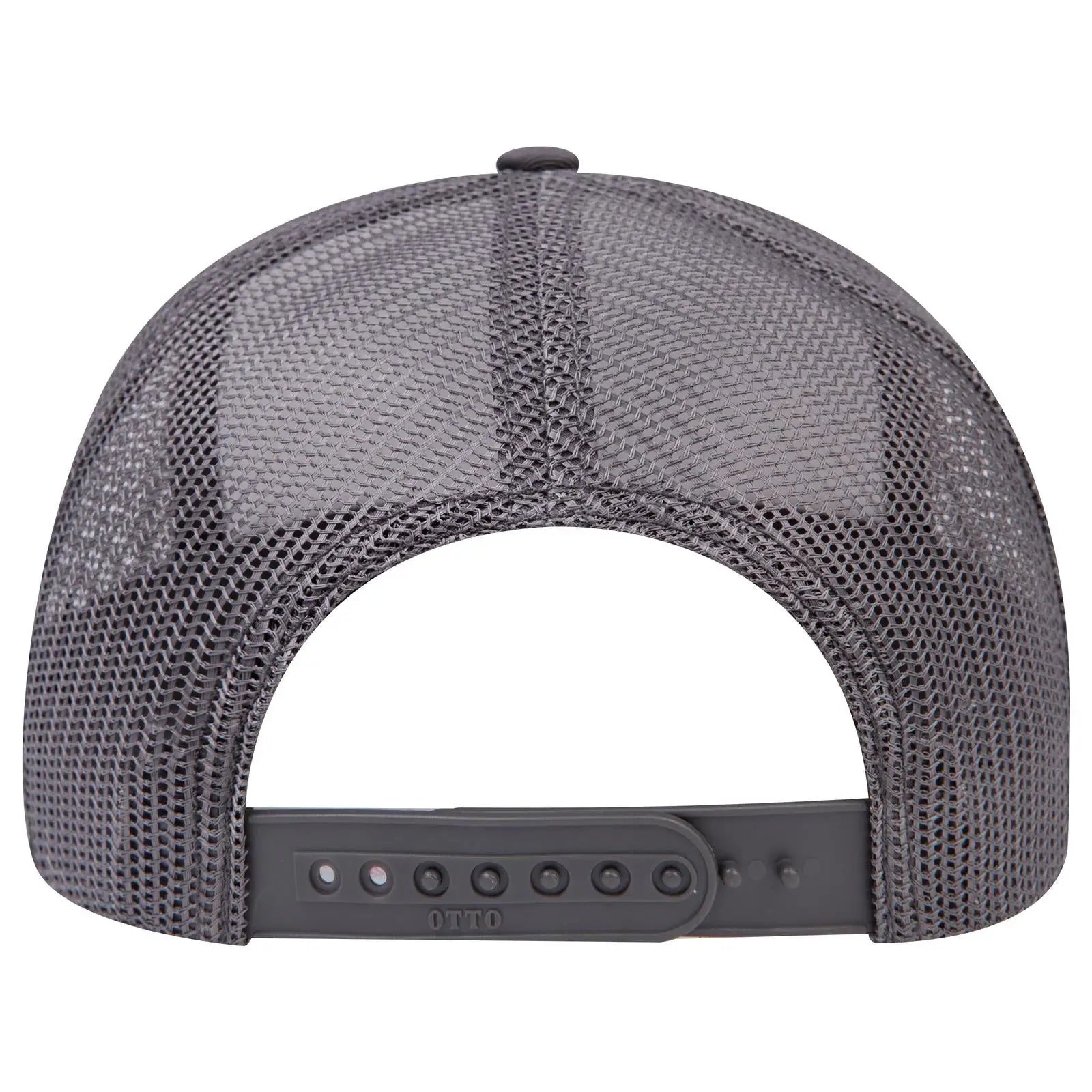 OTTO 112-1 6 Panel Mid Profile Mesh Back Trucker Cap - Ch.Gry/Wht/Ch.Gry - Ch.Gry/Wht/Ch.Gry / 7 3/8’’ - 7 5/8’’