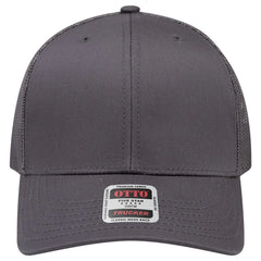 OTTO 112-1 6 Panel Mid Profile Mesh Back Trucker Cap - Char. Gray