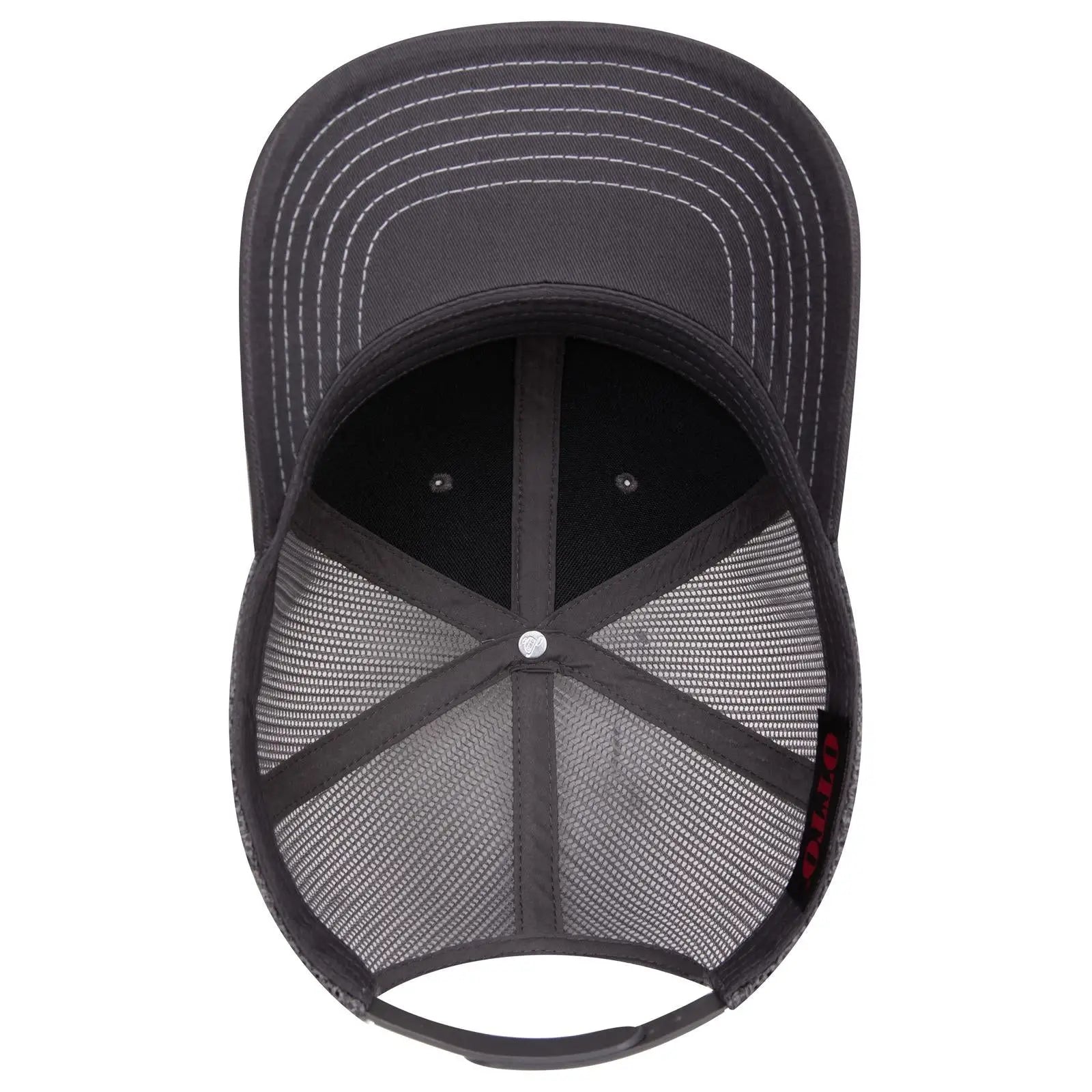 OTTO 112-1 6 Panel Mid Profile Mesh Back Trucker Cap - Char. Gray - Char. Gray / 7 3/8’’ - 7 5/8’’