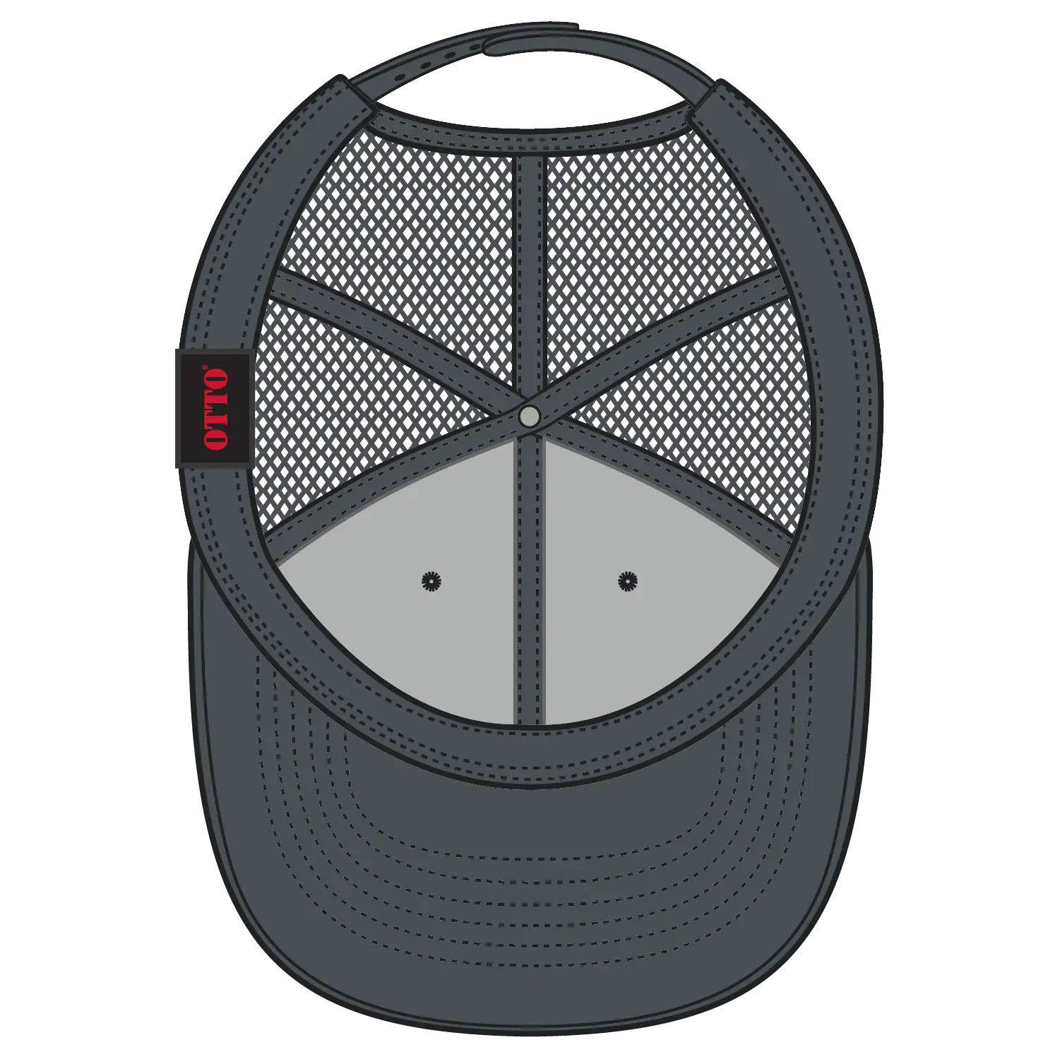 OTTO 112-1 6 Panel Mid Profile Mesh Back Trucker Cap - Char. Gray