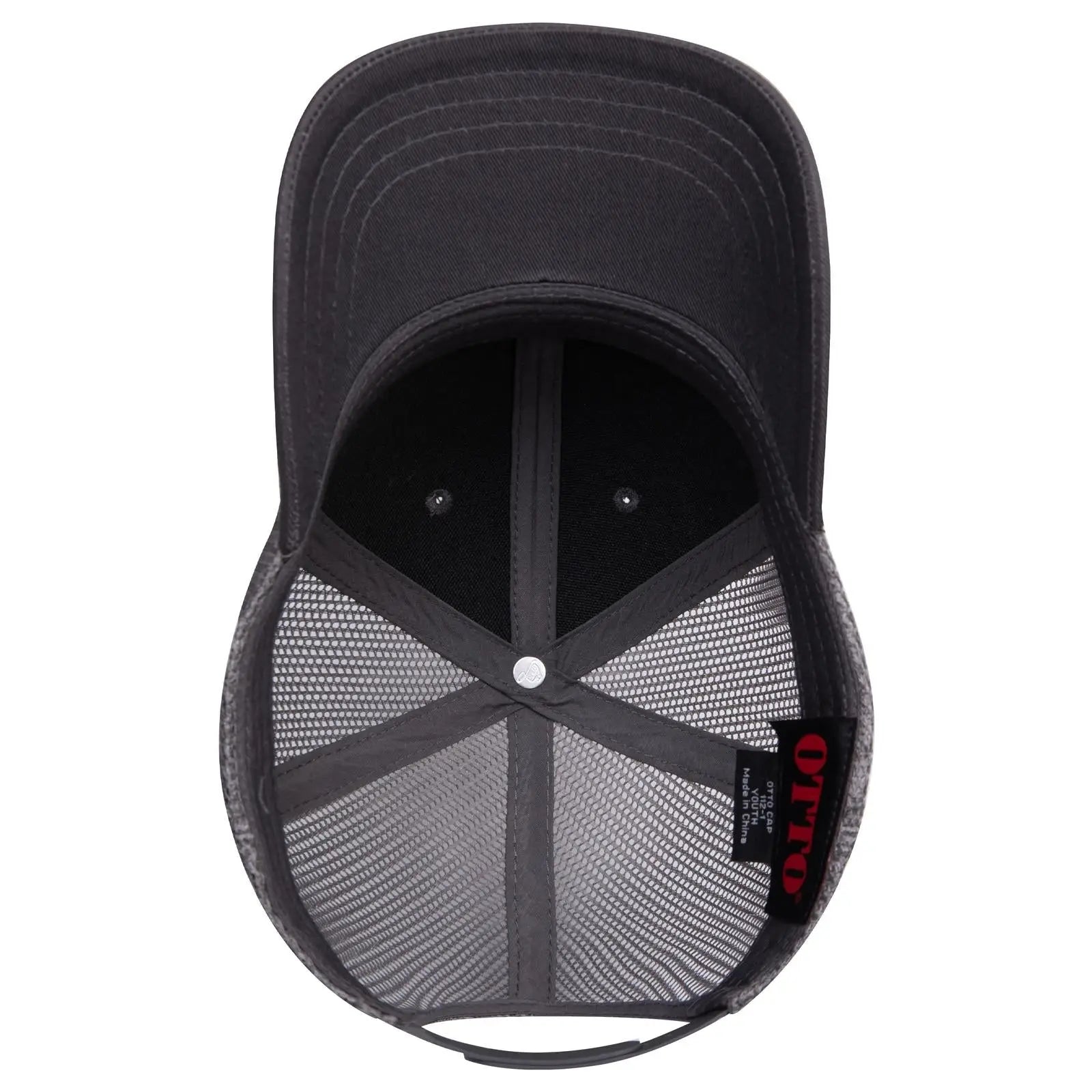 OTTO 112-1 6 Panel Mid Profile Mesh Back Trucker Cap - Char. Gray