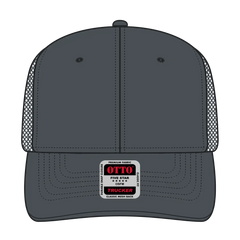 OTTO 112-1 6 Panel Mid Profile Mesh Back Trucker Cap - Char. Gray - Char. Gray / 7 3/8’’ - 7 5/8’’