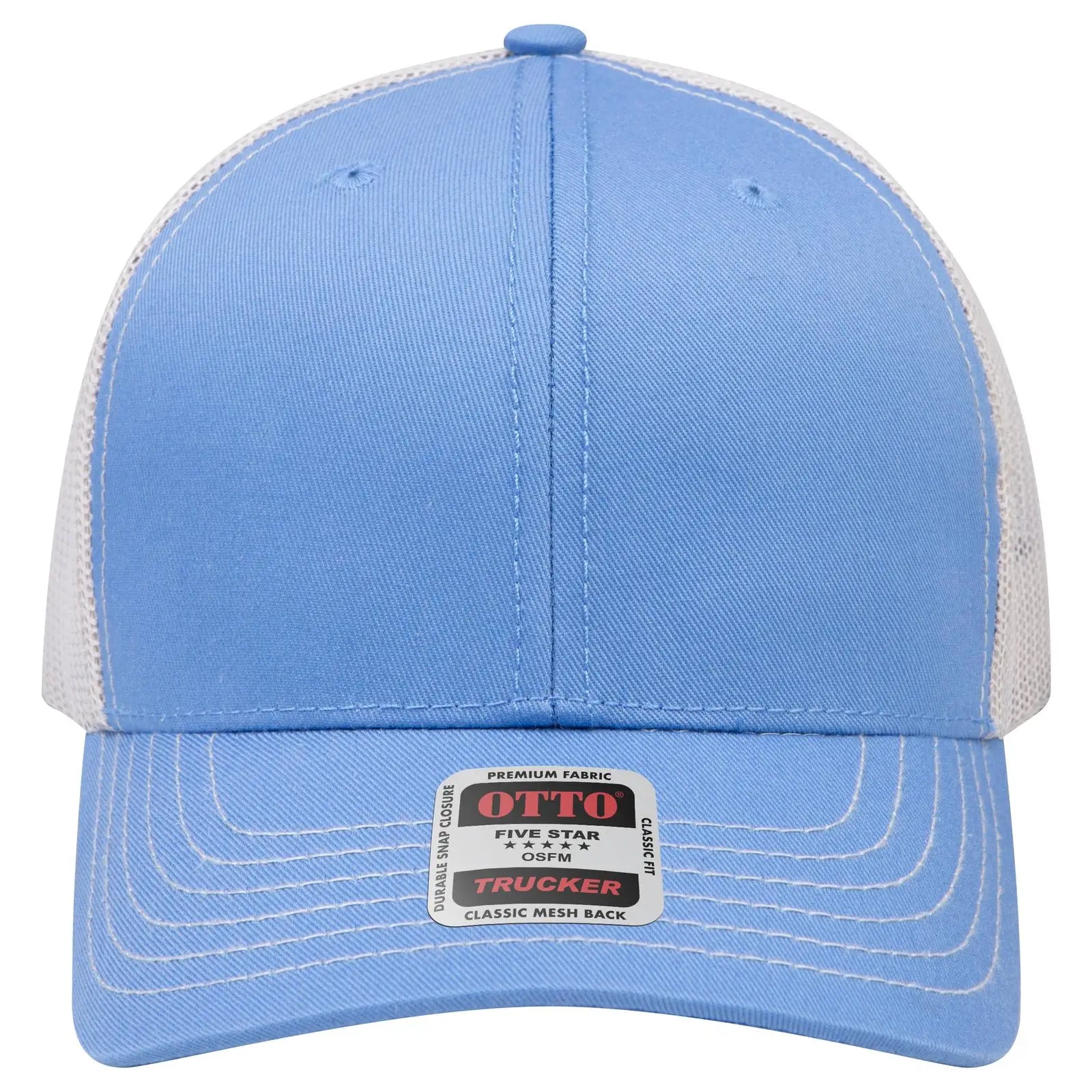 OTTO 112-1 6 Panel Mid Profile Mesh Back Trucker Cap - Col. Blue/Col.Blue/Stn.Gry - Col. Blue/Col.Blue/Stn.Gry / 7