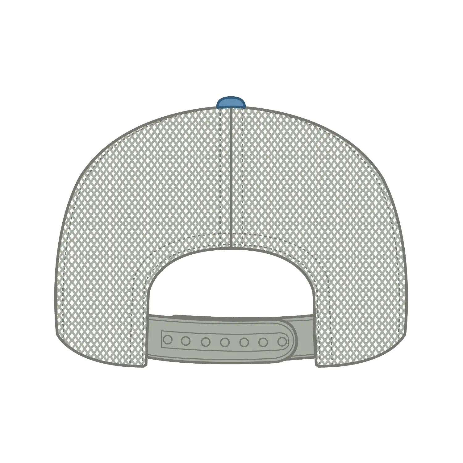 OTTO 112-1 6 Panel Mid Profile Mesh Back Trucker Cap - Col. Blue/Col.Blue/Stn.Gry - Col. Blue/Col.Blue/Stn.Gry / 7