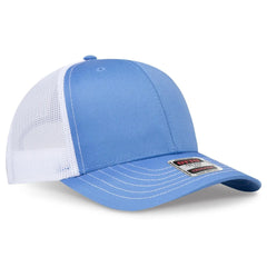 OTTO 112-1 6 Panel Mid Profile Mesh Back Trucker Cap - Col. Blue/Col.Blue/Wht - Col. Blue/Col.Blue/Wht / 7 3/8’’ - 7