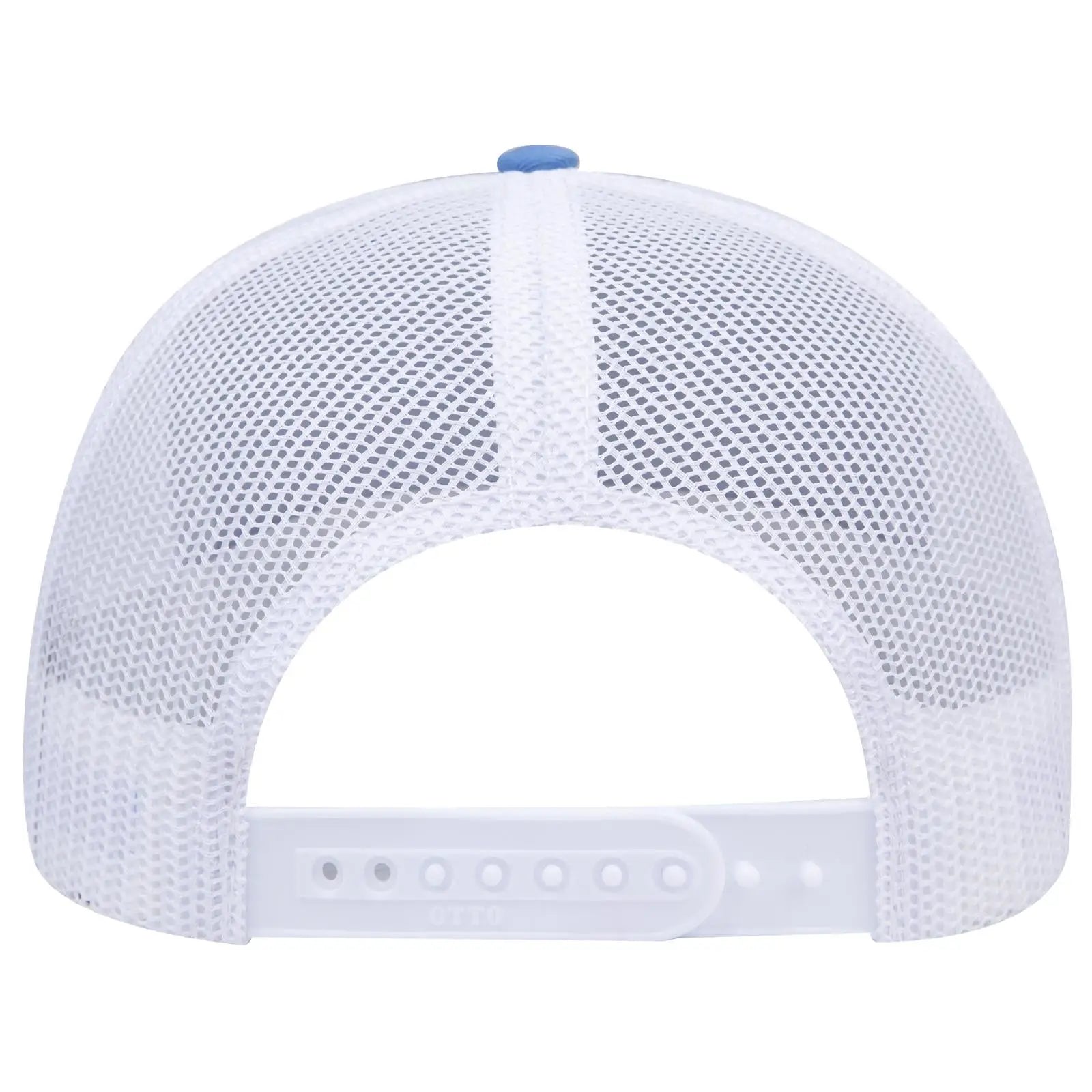 OTTO 112-1 6 Panel Mid Profile Mesh Back Trucker Cap - Col. Blue/Col.Blue/Wht - Col. Blue/Col.Blue/Wht / 7 3/8’’ - 7