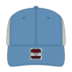 OTTO 112-1 6 Panel Mid Profile Mesh Back Trucker Cap - Col. Blue/Col.Blue/Stn.Gry - Col. Blue/Col.Blue/Stn.Gry / 7