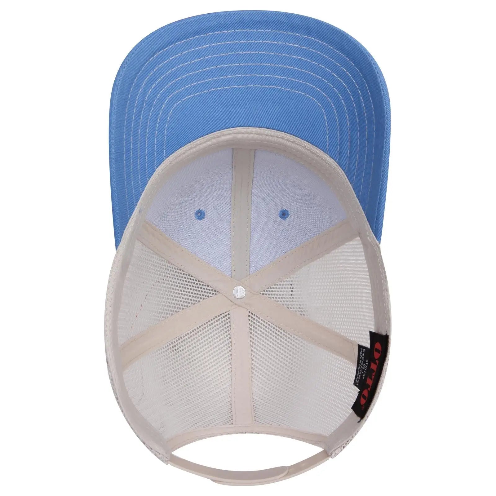 OTTO 112-1 6 Panel Mid Profile Mesh Back Trucker Cap - Col. Blue/Col.Blue/Stn.Gry - Col. Blue/Col.Blue/Stn.Gry / 7