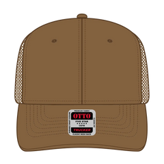 OTTO 112-1 6 Panel Mid Profile Mesh Back Trucker Cap - Coyote Brown - Coyote Brown / 7 3/8’’ - 7 5/8’’