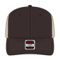 OTTO 112-1 6 Panel Mid Profile Mesh Back Trucker Cap - Dk.Brn/Dk.Brn/Kha - Dk.Brn/Dk.Brn/Kha / 7 3/8’’ - 7 5/8’’