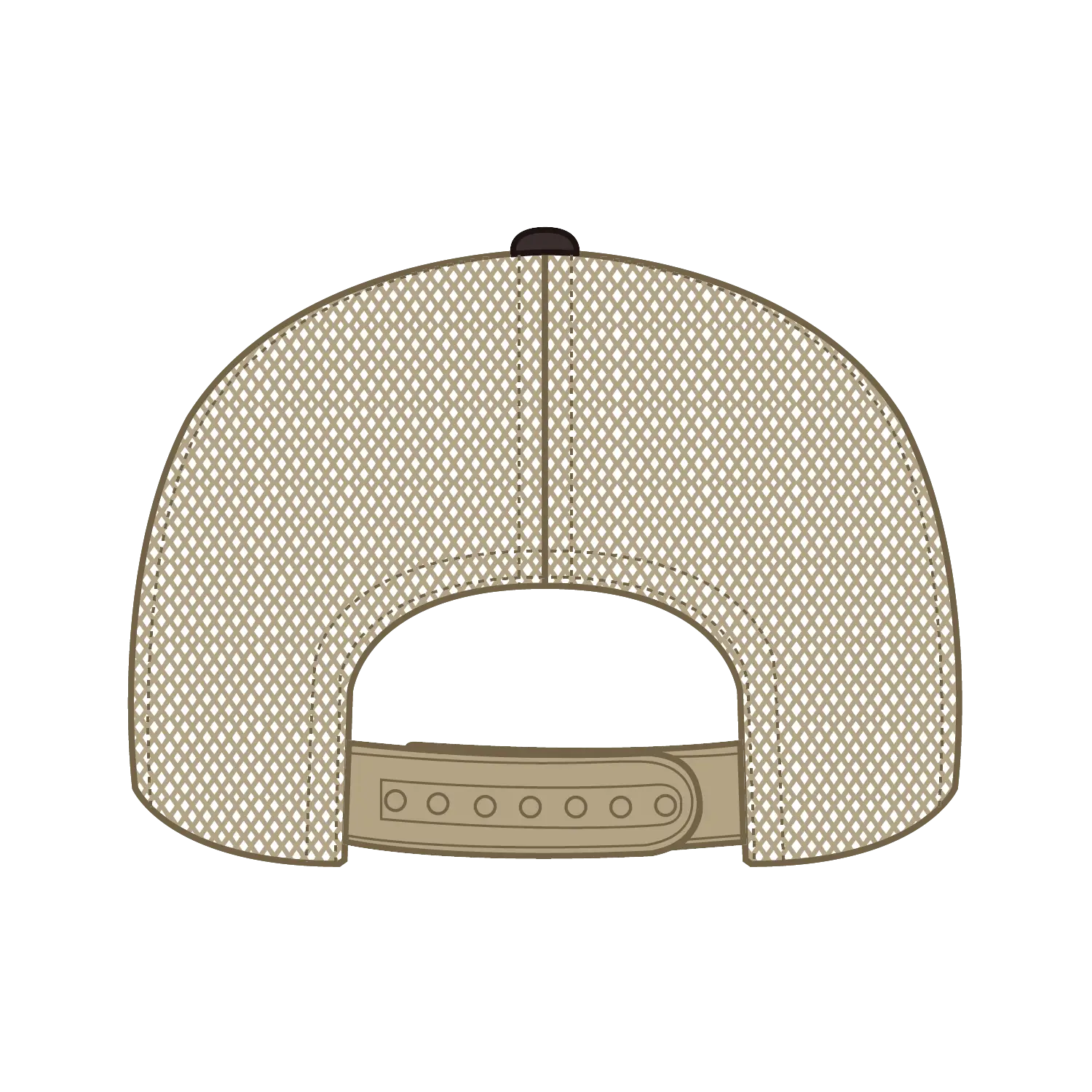 OTTO 112-1 6 Panel Mid Profile Mesh Back Trucker Cap - Dk.Brn/Dk.Brn/Kha - Dk.Brn/Dk.Brn/Kha / 7 3/8’’ - 7 5/8’’