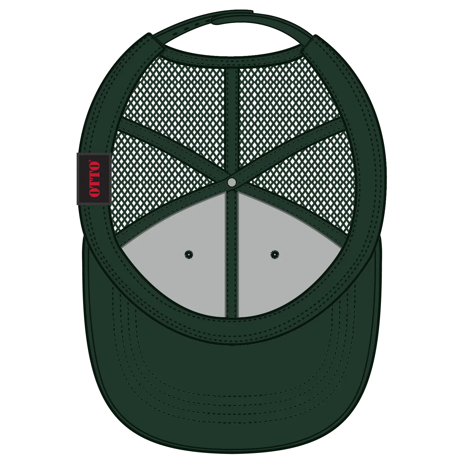 OTTO 112-1 6 Panel Mid Profile Mesh Back Trucker Cap - Dk. Green