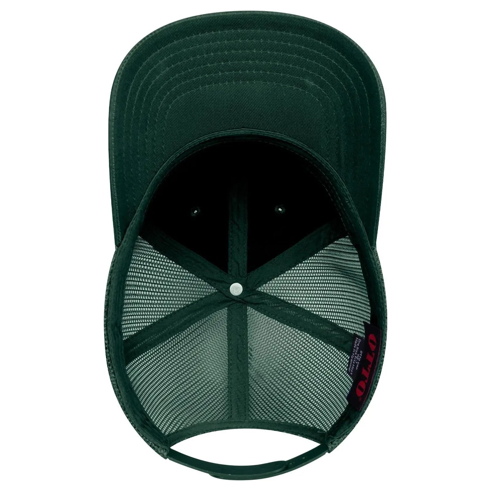 OTTO 112-1 6 Panel Mid Profile Mesh Back Trucker Cap - Dk. Green