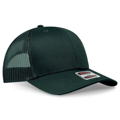 OTTO 112-1 6 Panel Mid Profile Mesh Back Trucker Cap - Dk. Green