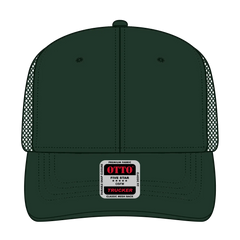OTTO 112-1 6 Panel Mid Profile Mesh Back Trucker Cap - Dk. Green - Dk. Green / 7 3/8’’ - 7 5/8’’