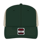 OTTO 112-1 6 Panel Mid Profile Mesh Back Trucker Cap - Dk.Grn/Dk.Grn/Kha - Dk.Grn/Dk.Grn/Kha / 7 3/8’’ - 7 5/8’’