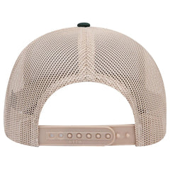 OTTO 112-1 6 Panel Mid Profile Mesh Back Trucker Cap - Dk.Grn/Dk.Grn/Kha - Dk.Grn/Dk.Grn/Kha / 7 3/8’’ - 7 5/8’’