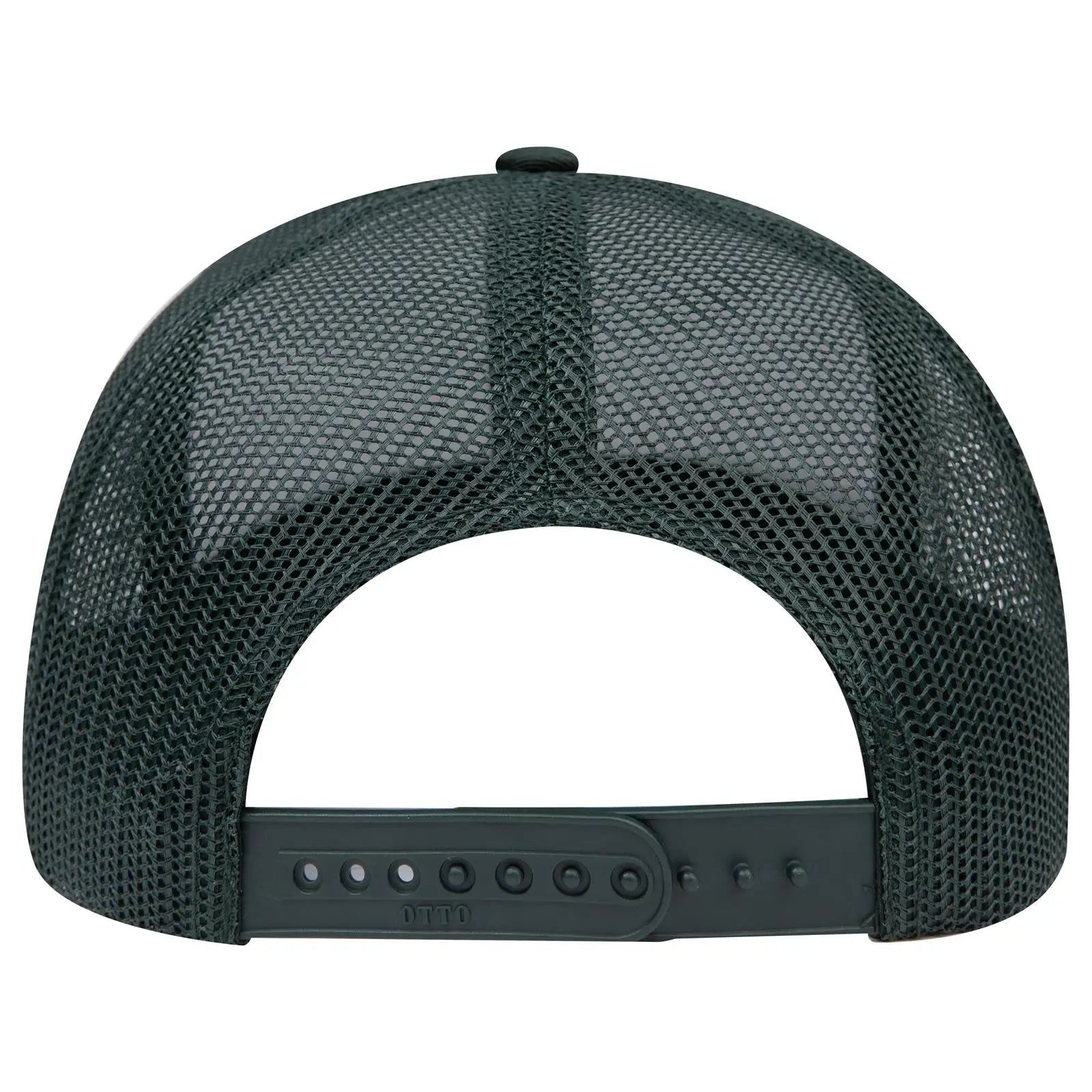 OTTO 112-1 6 Panel Mid Profile Mesh Back Trucker Cap - Dk.Grn/Wht/Dk.Grn - Dk.Grn/Wht/Dk.Grn / 7 3/8’’ - 7 5/8’’