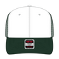 OTTO 112-1 6 Panel Mid Profile Mesh Back Trucker Cap - Dk.Grn/Wht/Dk.Grn - Dk.Grn/Wht/Dk.Grn / 7 3/8’’ - 7 5/8’’
