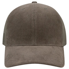 OTTO 112-1 6 Panel Mid Profile Mesh Back Trucker Cap - Dk Ol Grn - Dk Ol Grn / 7 3/8’’ - 7 5/8’’