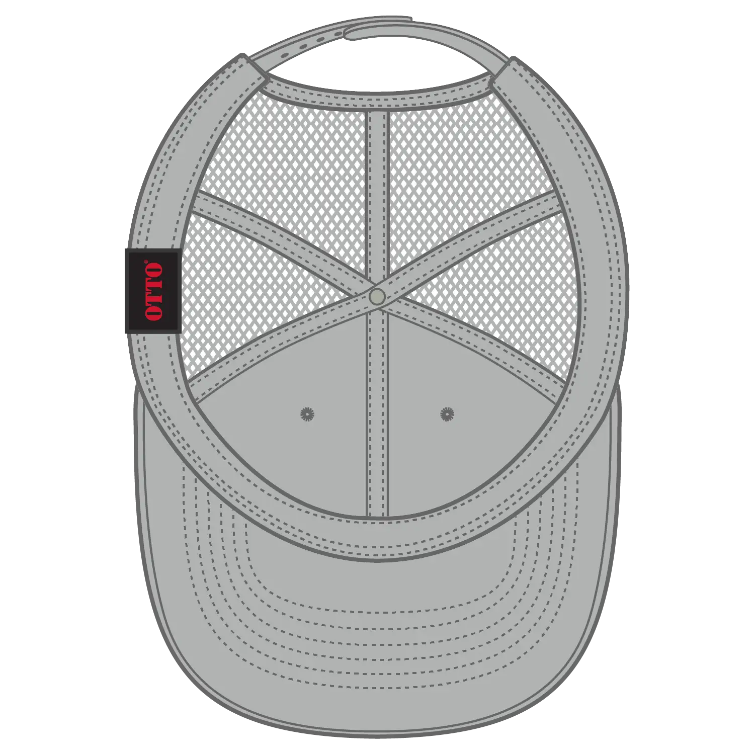 OTTO 112-1 6 Panel Mid Profile Mesh Back Trucker Cap - Gray - Gray / 7 3/8’’ - 7 5/8’’